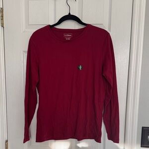 L.L. Bean Burgundy Long Sleeve Tee